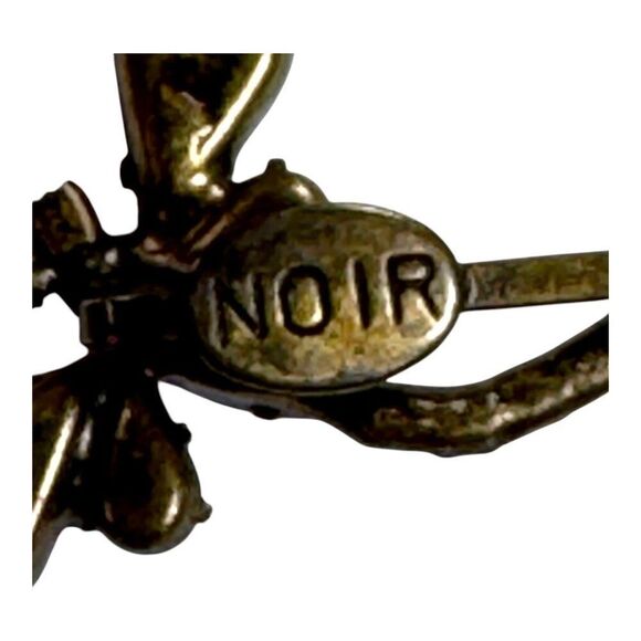 Vintage Signed Noir Pink Rhinestone Dragonfly Hair Clip 2.5” Barrette Bobby Pin - Picture 4 of 5